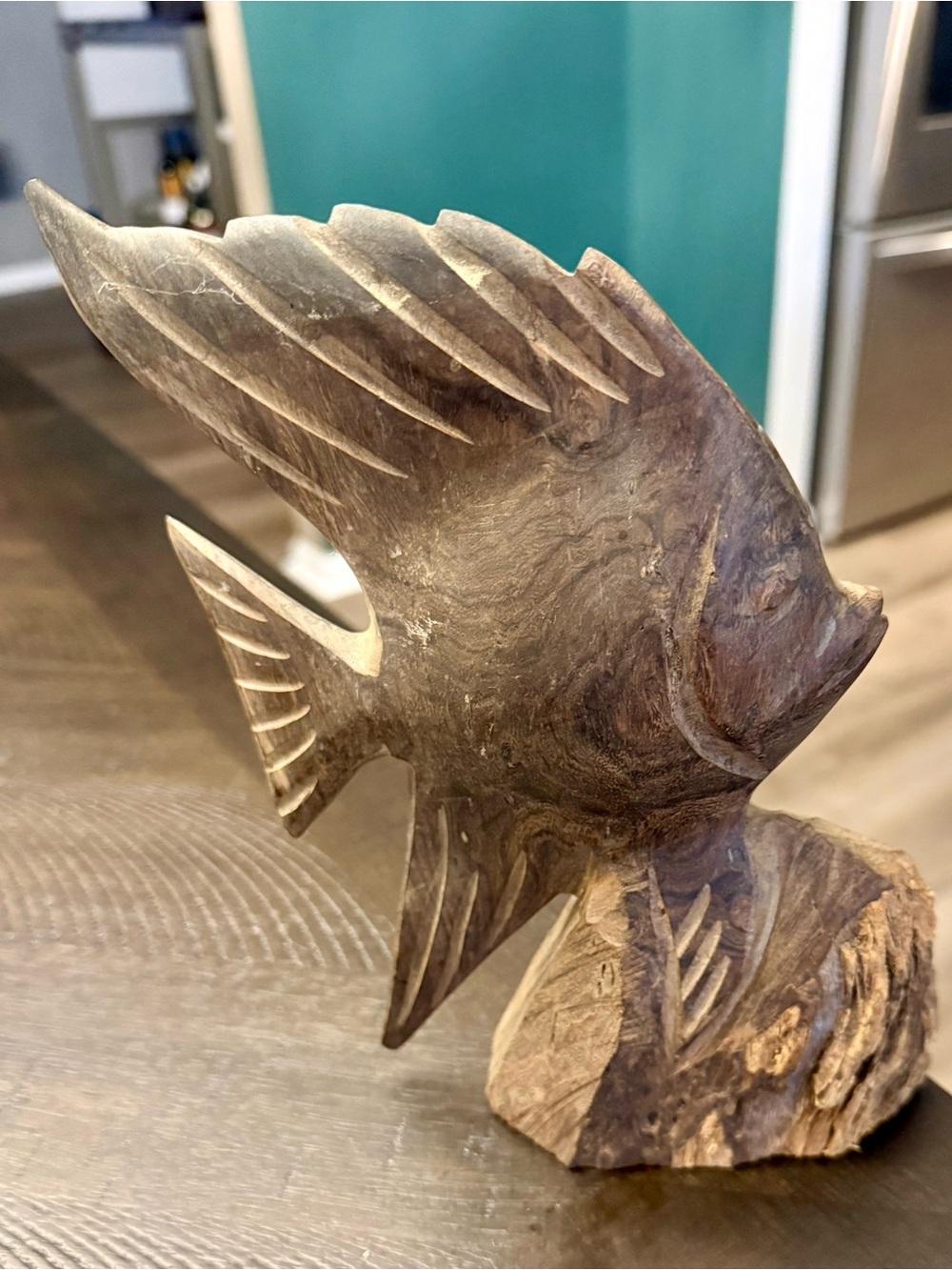 Vintage Hand Carved Ironwood Angelfish
